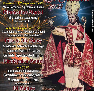 FORMIA (LT) 02 giugno 2023 Sant’Erasmo V.M. 2023 – DI MATTEO Fireworks Events. Spettacolo Serale