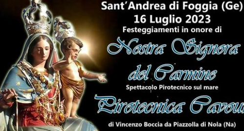 Sant’Andrea di FOGGIA (Ge) Nostra Signora del CARMINE 2023 PIROTECNICA “CAVOUR” (Night Show)