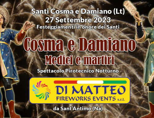 Santi Cosma e Damiano (Lt) Santi Medici 2023. DI MATTEO FIREWORKS EVENTS. Spettacolo Serale